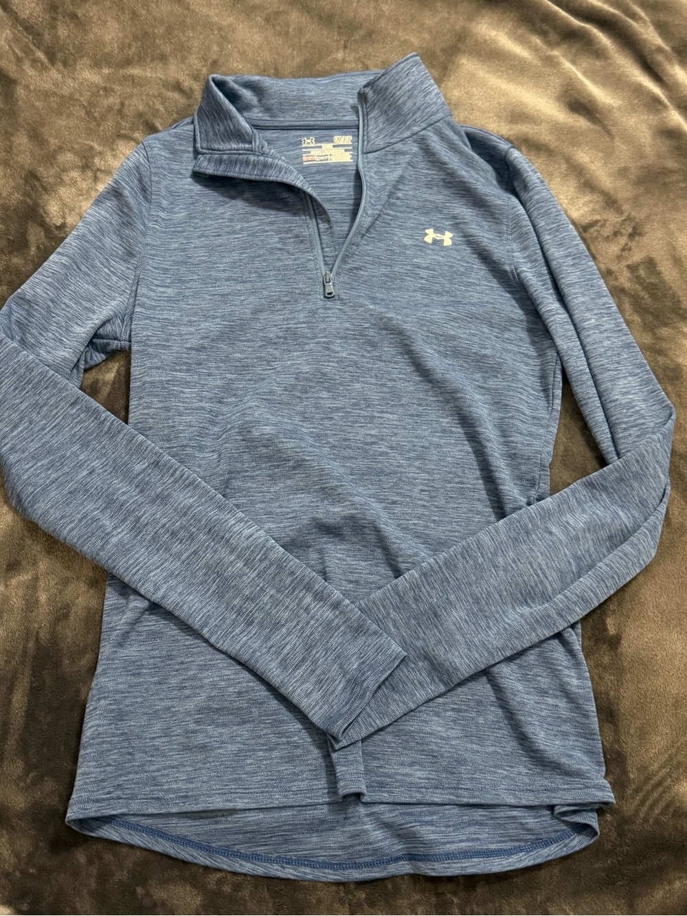 Under Armour Women's Blue Heather Quarter Zip Performance Pullover